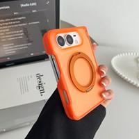 Étui antichoc en TPU+PC pour iPhone DUO avec support magnétique à anneau et colonne métallique à ressort