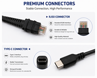 Kabel Data Pemindai Barcode SOTESIN Tipe-C ke RJ50 Cocok untuk Zebra Symbol LI3608 DS3608 DS3678 Grosir Produsen OEM