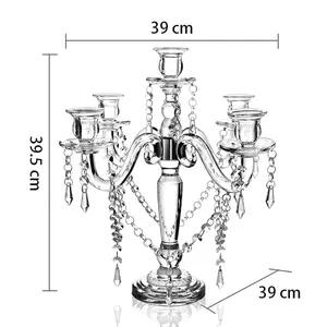 Hxjy — chandelier en cristal avec 5 bras, décoration de Table de mariage, chandelier