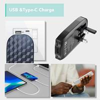 Cargador de Pared de Viaje GaN Mini Slim de 65W con 2 Puertos USB-C y 1 Puerto USB-A, Carga Rápida, Múltiples Salidas, Enchufe UK, Tendencia 2026