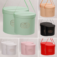 Boîte à Fleurs Ronde Portable, Seau à Fleurs pour Rangement, Emballage Cadeau pour Mariage, Roses, Fête, Décorations Saint-Valentin