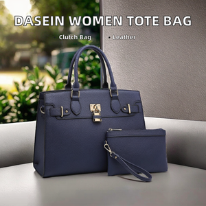 Bolso de Mano Ligero de PU para Mujer Dasein, Bolso Tote, Bolso de Hombro con Cierre de Cremallera, Forro de Poliéster, Bolso de Mano a Juego - Product Image 2