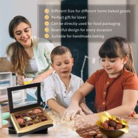 Boîtes à chocolat noires vides avec fermeture magnétique et fenêtre, boîte à truffes pour bonbons faits main, cartes cadeaux, Saint-Valentin