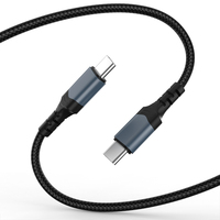 Cable USB C a USB C de Carga Rápida, Conectores de Aleación de Aluminio, Cable Trenzado PD de 240 Vatios con Conductor de Cobre Puro para Banco de Energía y Computadora