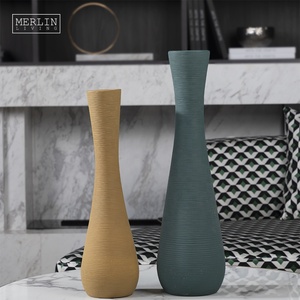 Jarrón de cerámica Merlin Living, artesanía de cuerda, <span class=keywords><strong>minimalista</strong></span>, nórdico, mate, estilo Pastoral, decoración moderna para el hogar - Product Image 3