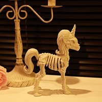 Décoration de cheval squelette d'Halloween, squelette de licorne en plastique, décoration de table pour maison hantée, fournitures d'Halloween