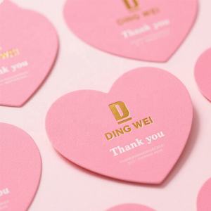 การ์ดขอบคุณรูปหัวใจสีชมพูแผ่นฟอยล์สีทองชมพูการ์ดขอบคุณคุณภาพสูงออกแบบได้ตามต้องการ - Product Image 4