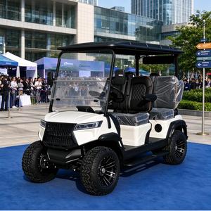 Voiturette de golf électrique tout-terrain 4 places, surélevée, à batterie lithium, suspension indépendante, écran large, audio, couleur personnalisée, roues de 12 à 14 pouces - Product Image 1