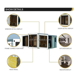 Container Abitabile <span class=keywords><strong>Usato</strong></span> 20 piedi Pieghevole a 2 Piani 6 Camere da Letto con Bagno Design Moderno Installazione Rapida <span class=keywords><strong>Esterno</strong></span> - Product Image 6