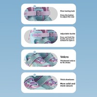 Patins à roulettes réglables anti-chute en tissu PU à double rangée pour enfants, idéaux pour les filles débutantes - Vente en gros