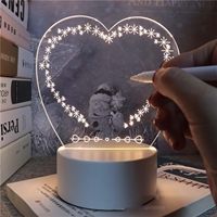 Veilleuses intelligentes Diy LED cadeau blanc 3d creatives Stylo réécriture acrylique tableau de notes led rewrirable veilleuse avec babillard