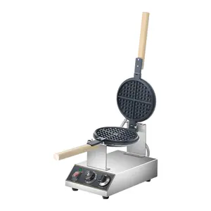 Lyroe Hot Bán thương mại cấp Waffle maker chuyên nghiệp Snack máy thép không gỉ Waffle maker xoay Waffle maker