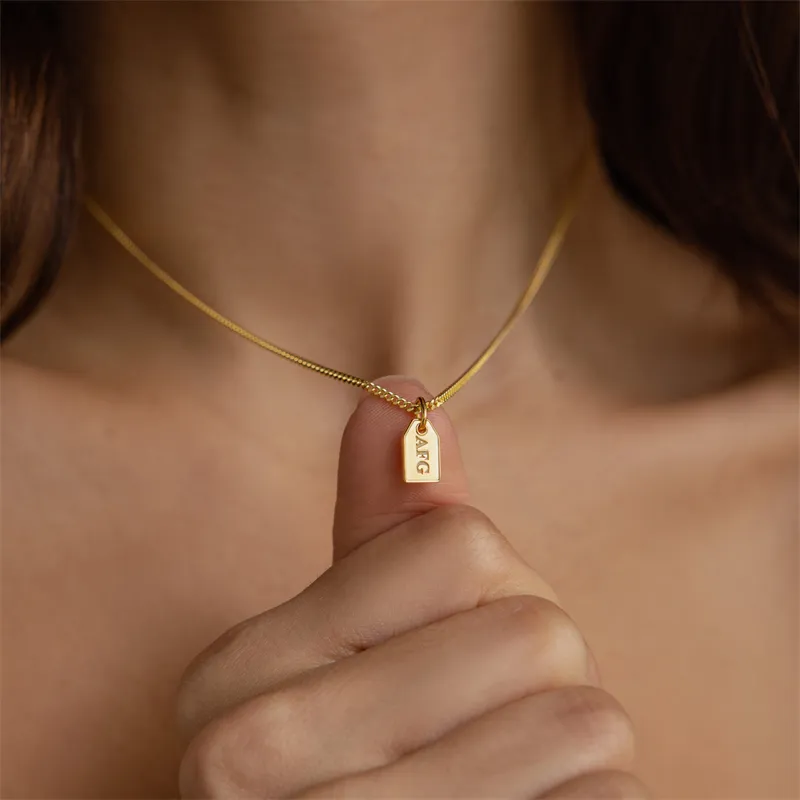 Luxus Mädchen Geschenk Modisch winziges Halsband Individuelles Initial-Halsband Hundehalskette buchstabenförmige Halskette für Damen