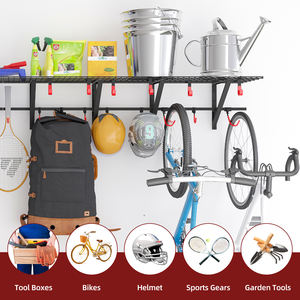 منظم مرآب للجدران من طبقة واحدة متعدد الوظائف خطافات الدراجة رف تخزين قوي منظم حائط عائم - Product Image 4