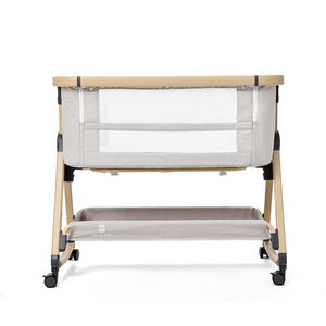 Playkids berceau de chevet pour bébé avec panier de rangement et roues lit pliant facile couchette latérale berceau portable à hauteur réglable - Product Image 6