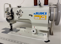 JUKIS LU-1560N Machine à coudre industrielle à double aiguille Unison Feed Walking Foot avec table et moteur