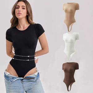 Body modellante a perizoma senza cuciture per <span class=keywords><strong>donna</strong></span>, effetto lifting glutei, alta elasticità, per figure curvy. - Product Image 2