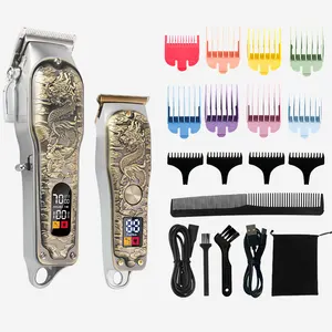 Intelligent Barber Set Retro Dragon Embossed Oil Smooth Head Electric Pushing Hair clippers