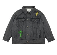 Veste en Denim Patchwork pour enfants, 3d, tissu dinosaure délavé en acide et 3d
