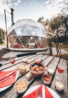 Tente igloo de 8m de diamètre, dôme géométrique en acier, tente de camping, hôtel, maison de luxe, glamping, dôme rond