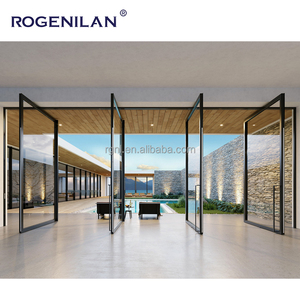 Rogenilan Sala <span class=keywords><strong>de</strong></span> estar Partición Puerta <span class=keywords><strong>de</strong></span> vidrio Comercial <span class=keywords><strong>Aluminio</strong></span> Templado Rejilla esmaltada <span class=keywords><strong>Puertas</strong></span> <span class=keywords><strong>de</strong></span> resorte <span class=keywords><strong>de</strong></span> pivote - Product Image 5