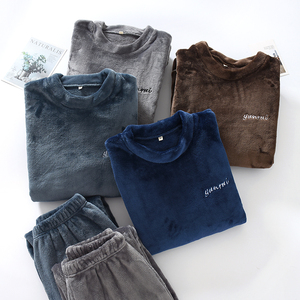 Ventes en gros de pyjamas décontractés pour hommes, best-sellers, vêtements de détente d'hiver, flanelle chaude, manches longues, pyjamas pour hommes - Product Image 2