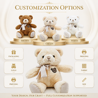 Ours en peluche personnalisé avec logo, fabrication OEM/ODM, animal en peluche doux pour cadeau promotionnel, faible MOQ, peluches en gros