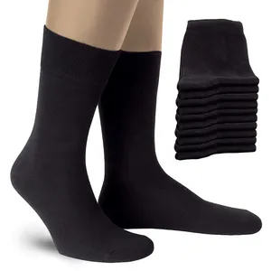 DL-07 100% Cotton Good Quality Business Chaussettes Men's Black Socks