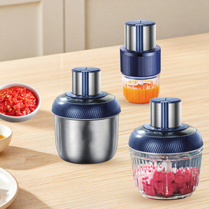 Electric Food <b>Grinder</b> 1L Stainless Steel Double Blades <b>Meat</b> Vegetable Processing Kitchen Appliance - Product Image 1