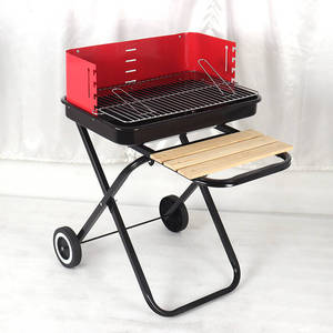 Ke Yong Portable Folding <b>BBQ</b> Grill <b>Large</b> Size Thickened Charcoal Grill Adjustable Windproof Rack Folding Cart 3-5 People - Product Image 1