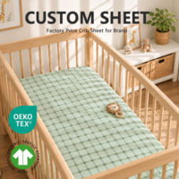 Drap-housse pour lit bébé en jersey GOTS 100 % coton super doux et respirant, pour matelas de berceau standard pour enfants