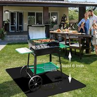 Tapis de protection de sol multi-tailles en fibre de verre et silicone ignifuge pour barbecues à gaz et à charbon de bois, noir, portable, résistant à la chaleur