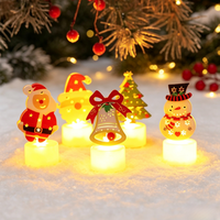 Velas de Té Navideñas TSINYE, 5 Piezas, Velas LED sin Llama con 5 Diseños Festivos, Funcionan con Pilas, para Decoración de Mesa Navideña