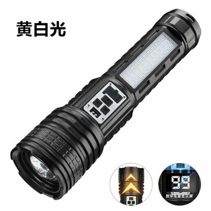 ไฟฉายเลเซอร์คู่สีขาวเหลืองแบบชาร์จซ้ำได้ ซูมได้ ไฟ LED สำหรับใช้งานกลางแจ้ง ทำจากอลูมิเนียมอัลลอยด์ พร้อมหน้าจอดิจิตอลและไฟด้านข้าง - Product Image 4