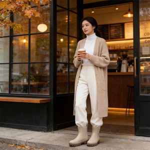Botas de Lluvia Cortas para Mujer, Estilo Chelsea, Impermeables, de Goma, con Cordones, para Jardín - Product Image 5