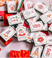 Coffret de Mahjong Américain Édition Limitée Noël, 160 Tuiles, Tuiles de Mahjong à Motifs Festifs Père Noël et Noël avec Joker, Jeu Thème Vacances
