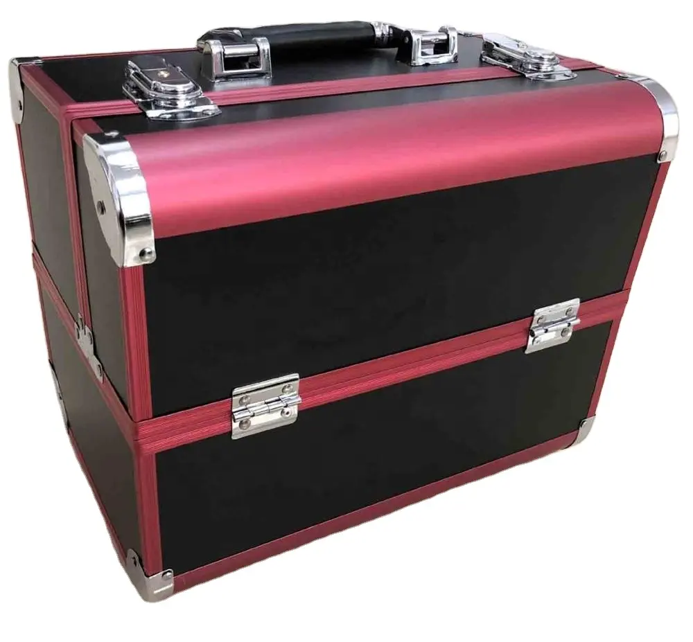 Professional make up aluminium cosmetics box, Aluminium frame beauty cosmetic box, Travel beauty box makeup vanity case