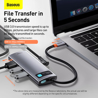 Station d'accueil et concentrateur USB-C 5-en-1 et 8-en-1 en aluminium métallique 5 Gbps