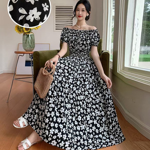 Abito Lungo Bohémien Africano da Donna, Elegante <span class=keywords><strong>Vestito</strong></span> a Strati con Maniche Corte e Stampa Etnica, Ideale per le Vacanze - Product Image 3