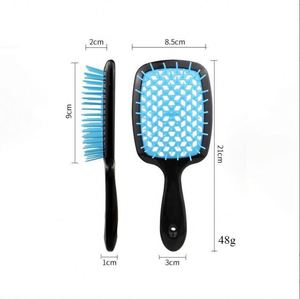 Cepillo para el cabello con logotipo personalizado, superventas, multicolor, con diseño hueco, para desenredar el cabello húmedo y seco, masajeador de cuero cabelludo, cepillo ventilado para el cabello - Product Image 2
