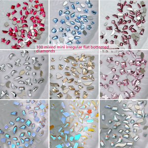 100 pièces/paquet de strass pour nail art en cristal, Aurora Moonlight, transparent, brillant, 3D, décoration pour <span class=keywords><strong>manucure</strong></span>, charmes, bijoux - Product Image 2
