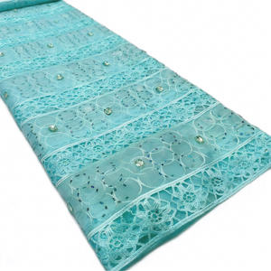 Nouvelle conception de dentelle soluble en guipure avec strass, tissu en dentelle filet pour vêtements de mariage, robes de soirée, matériaux de confection - Product Image 3