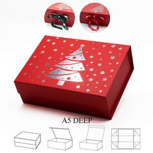 Custom color foil stamping style magnetic lid Christmas hamper gift box wholesale
