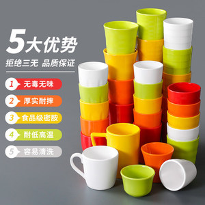 Tasses à boisson en mélamine empilables, imitation porcelaine, petites tasses à thé pour usage commercial en restaurant - Product Image 1