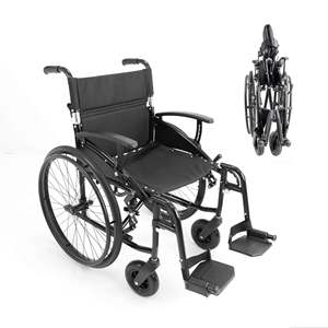 Fauteuil roulant pliable en aluminium léger pour personnes âgées (largeur de siège 43 cm), fauteuils roulants pour seniors - Product Image 1