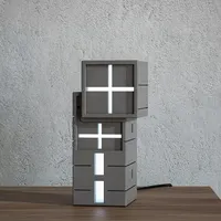 Jue1 design 2022 lâmpada de mesa de luz de concreto, eco amigável, regulável, de cimento, para decoração caseira