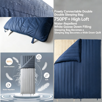 Sac de couchage léger pour adultes, imperméable, lavable en machine, pour le camping par temps froid, type enveloppe ou momie