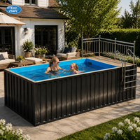 Piscine de luxe en conteneur de 20 pieds, piscine hors sol préfabriquée en conteneur d'expédition, 5,8 m x 2,2 m x 1,4 m pour usage domestique