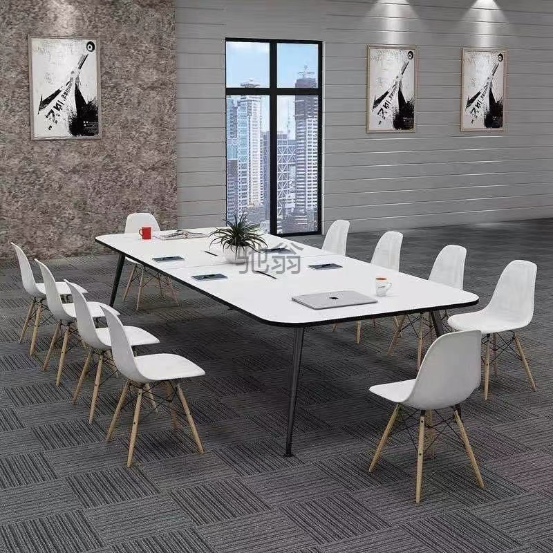 ODM Customized High-End Solid White Wooden Conference Table 12 People Meeting Room Table for Negotiation Reception