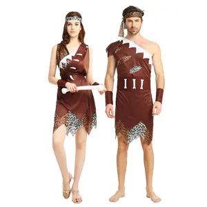 Carnaval Halloween Cosplay Couple Savages Costume pour homme adulte natif américain